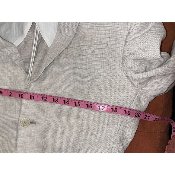 Zara Cream  Single Breasted Notch Lepel Two-Button Blazer Jacket Men's Size 40 - Picture 6 of 10